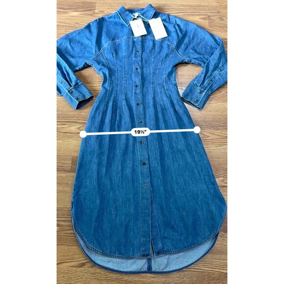 COS  OVERSIZED WAISTED DENIM MIDI SHIRT DRESS SIZE 4/ small - Picture 6 of 12